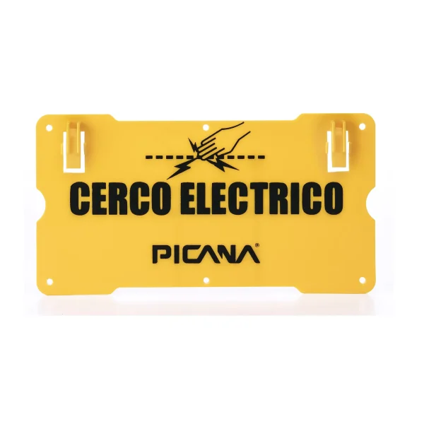 Señal plástica indicadora de cercado eléctrico
